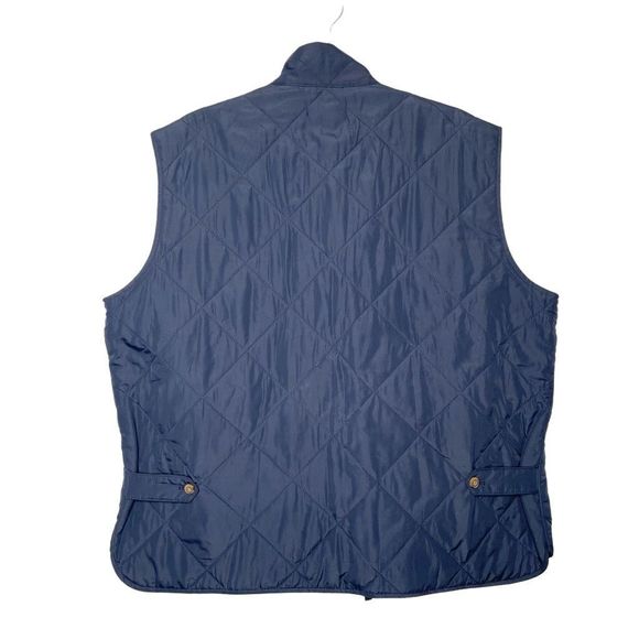 J. Crew Quilted Walker zip up vest Navy Tan Men’s Sz XL - Picture 4 of 10